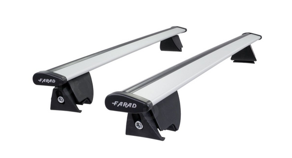 FARAD-Barre portatutto AERODYNAMIC SILVER in alluminio con kit BS 165-1 per Renault Clio 5 5 porte anno 2019> (con corrimano alto)