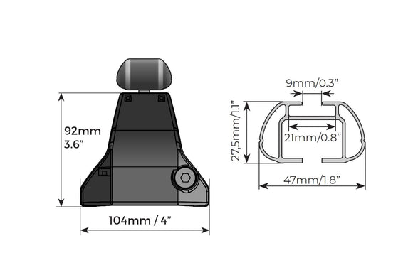 Barre portatutto Menabo Omega in alluminio per ALFA ROMEO JUNIOR 5 porte anno dal 2024 in poi con tetto liscio
