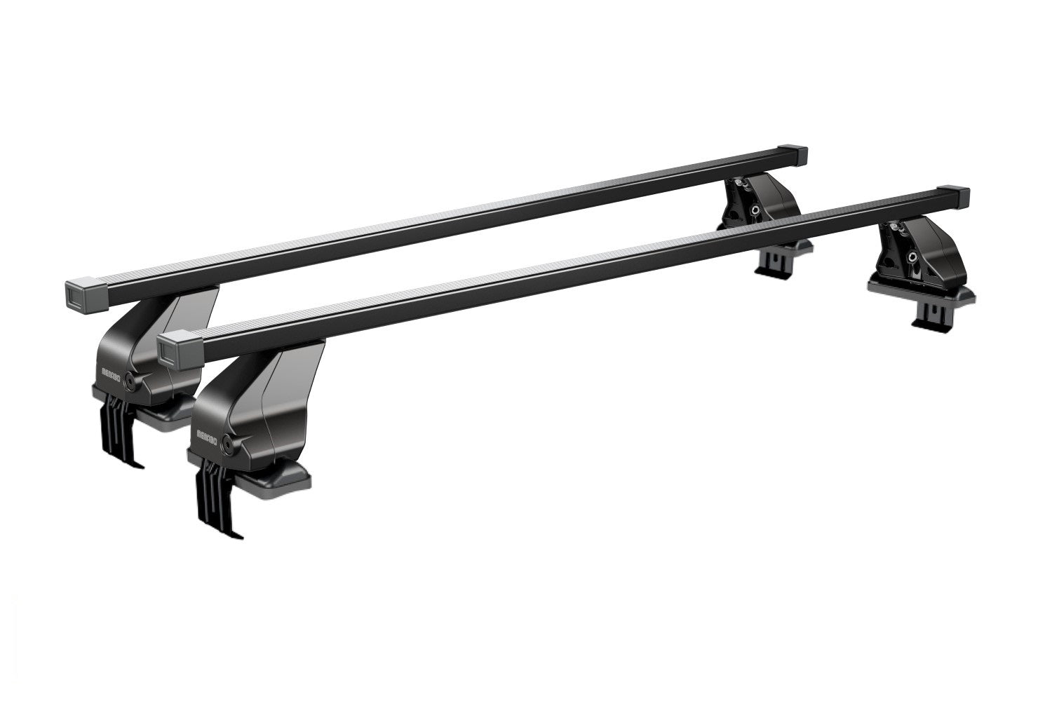 Barre portatutto Menabo Omega in acciaio zincato colore nero per MERCEDES CLA Shooting Brake (X117) 5 porte anno dal 2015 al 2019 con tetto liscio