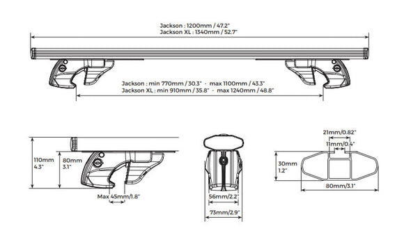 Descrizione tecniche portapacchi Jacson- Menabo