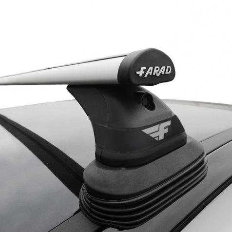 FARAD-Barre portatutto AERODYNAMIC SILVER in alluminio con kit Lux PR18+Kit link per Mercedes Classe C (W205) 4 porte anno 2014-2021(senza corrimano)
