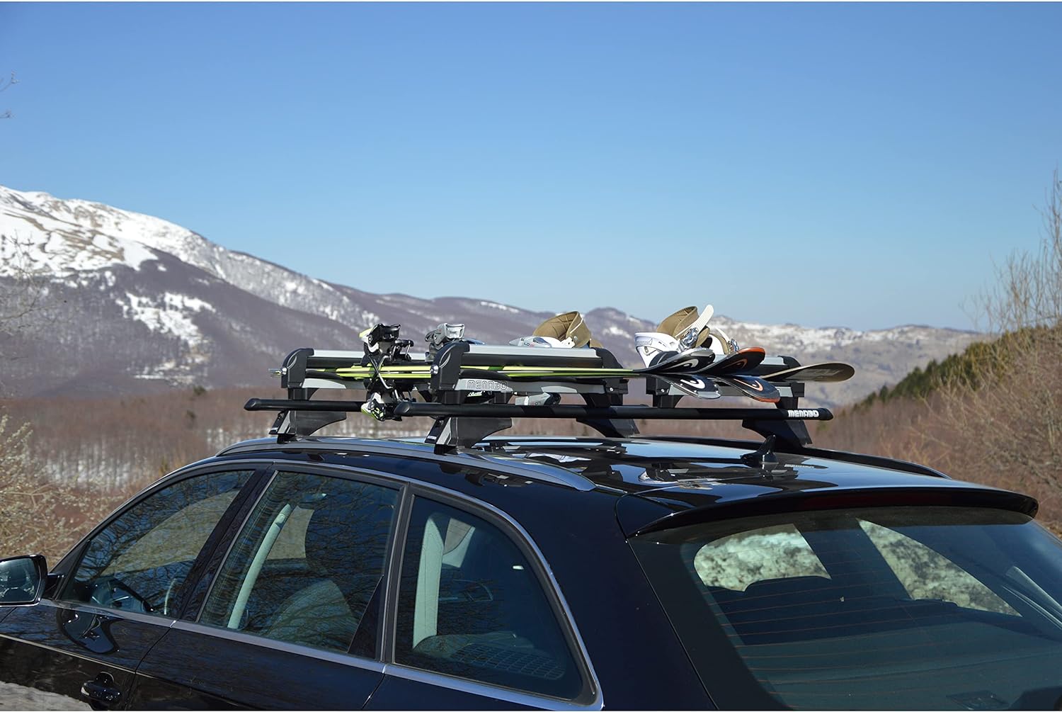 MENABO - Iceberg Ski- und Snowboardträger für Dachträger + Off-Pitch-Kit