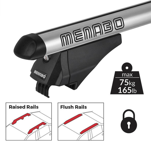 MENABO - TIGER SILVER roof bars for Toyota Rav 4 (XA50) year 18&gt; (with high handrail)