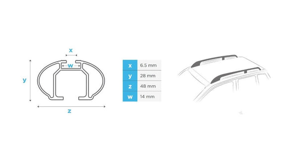 MENABO - Barre portatutto BRIO XL in alluminio per Alfa Romeo 159 Sportwagon anno 06>13 (con corrimano alto)