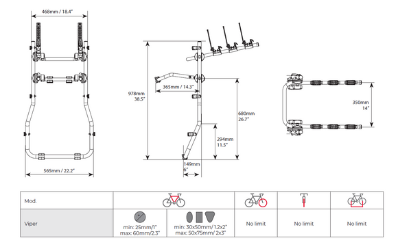 Menabo - Portabici Posteriore VIPER
