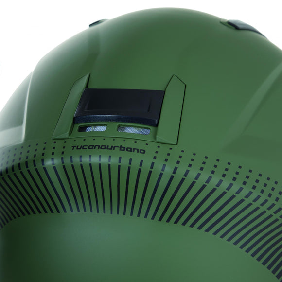 TUCANO - CASCO JET EL'TANGE AIRBORNE GREEN GRAPHIC-A OPACO