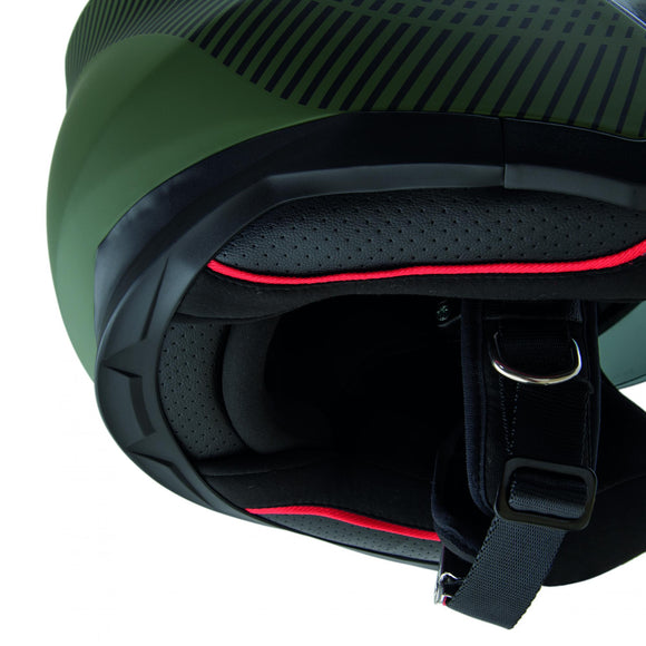 TUCANO - CASCO JET EL'TANGE AIRBORNE GREEN GRAPHIC-A OPACO