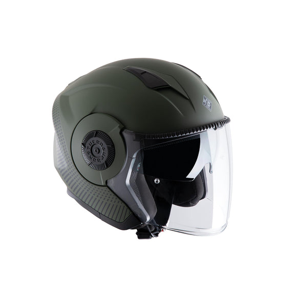 TUCANO - CASCO JET EL'TANGE AIRBORNE GREEN GRAPHIC-A OPACO