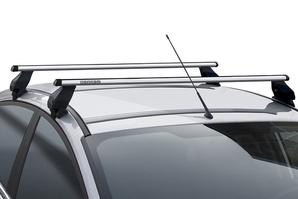 Portapacchi universale tema black Menabo per Nissan Micra / March (K13) 10>17 (senza corrimano)