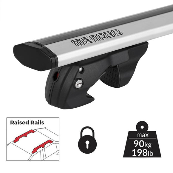 Menabo-Barre Portatutto da tetto Jackson Silver XL per