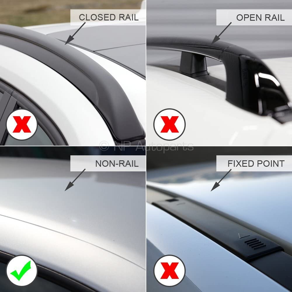 barre portatutto per auto senza corrimano in alluminio