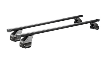 Barre portatutto Menabo Omega in acciaio zincato colore nero per MERCEDES CLS (C219) 4 porte anno dal 2004 al 2010 con tetto liscio